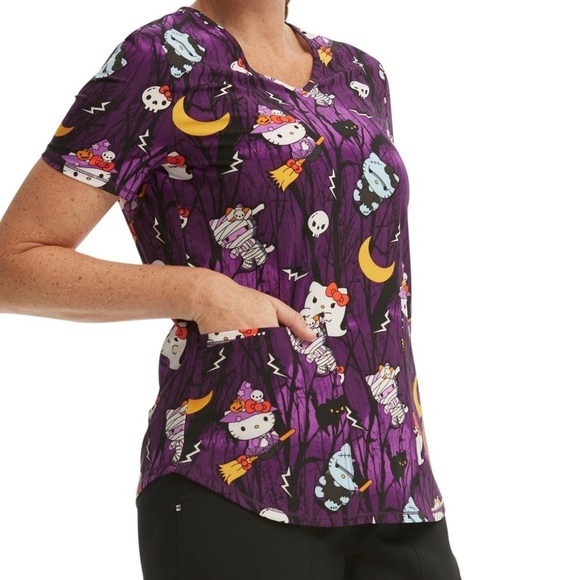 New Hello Kitty Scrub Top Halloween Sanrio 2XL - Picture 10 of 10